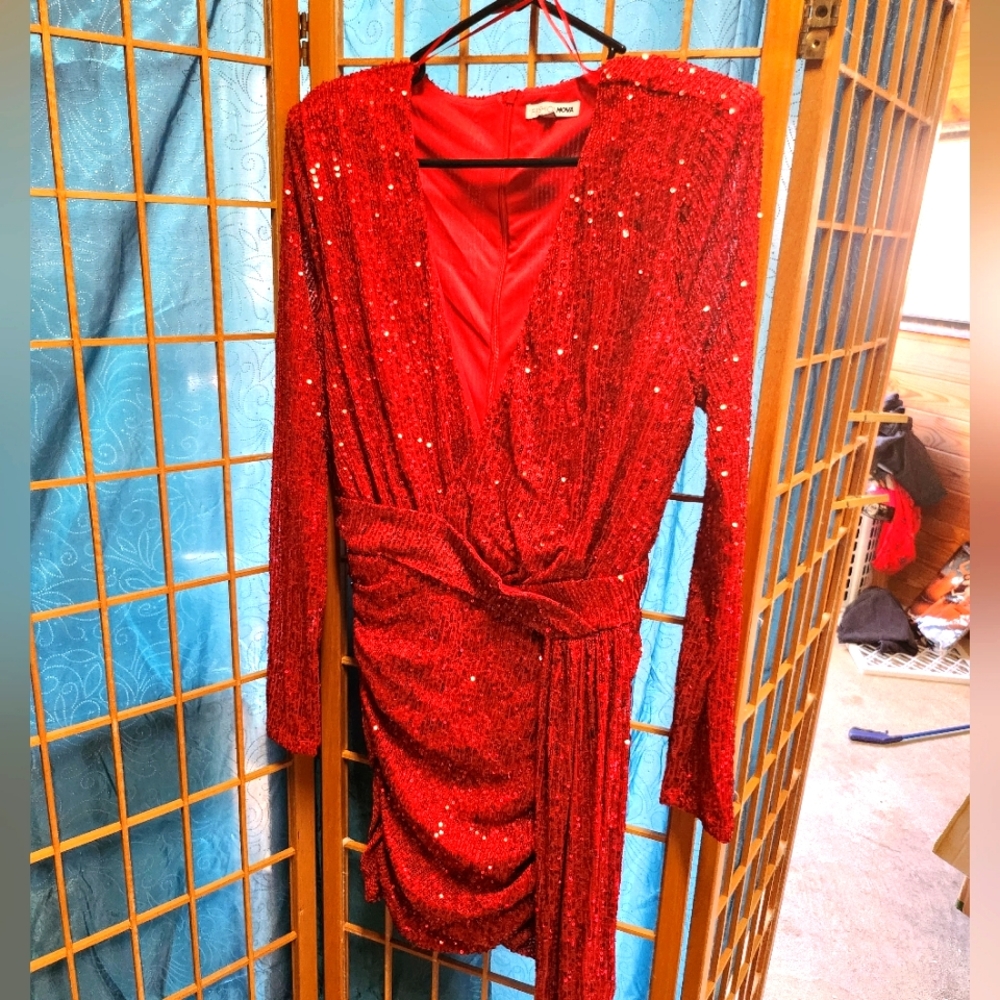 Red sequin dress size large